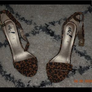 Cheetah print heels with ankle strap